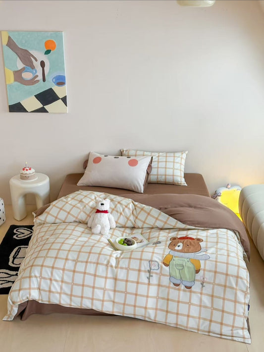 Double Yarn Cotton Bedding Set with Embroidery