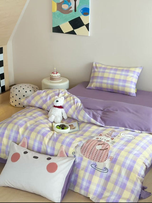 Double Yarn Cotton Bedding Set with Embroidery