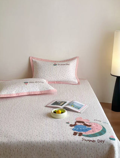 Double Yarn Cotton Comforter with Embroidery