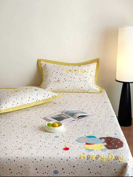 Double Yarn Cotton Comforter with Embroidery